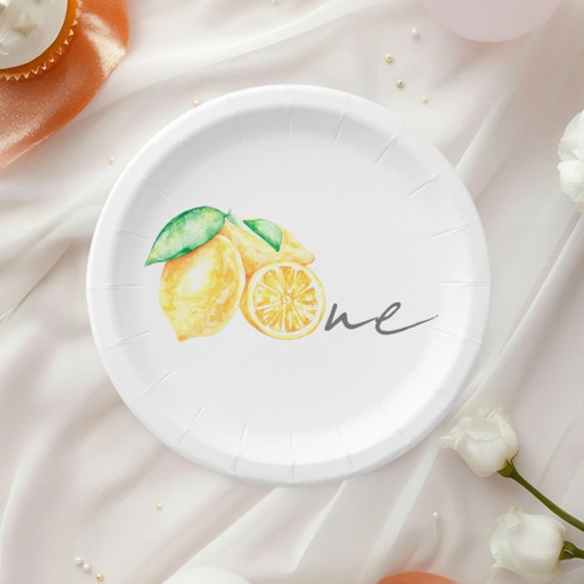Squeeze Lemon Citrus Summer Baby First Birthday Paper Plate (Creator Uploaded)