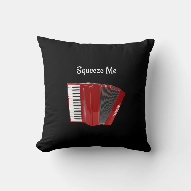 Squeeze Me, Red Accordion, Throw Pillow (Front)