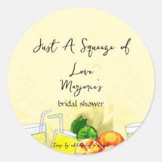 Squeeze of Love Lemonade Lemon Citrus Bridal Party Classic Round Sticker