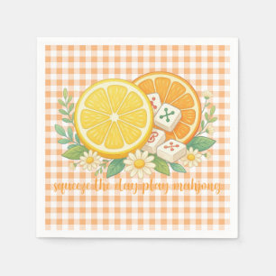 Squeeze the Day Citrus Gingham Mahjong Napkin