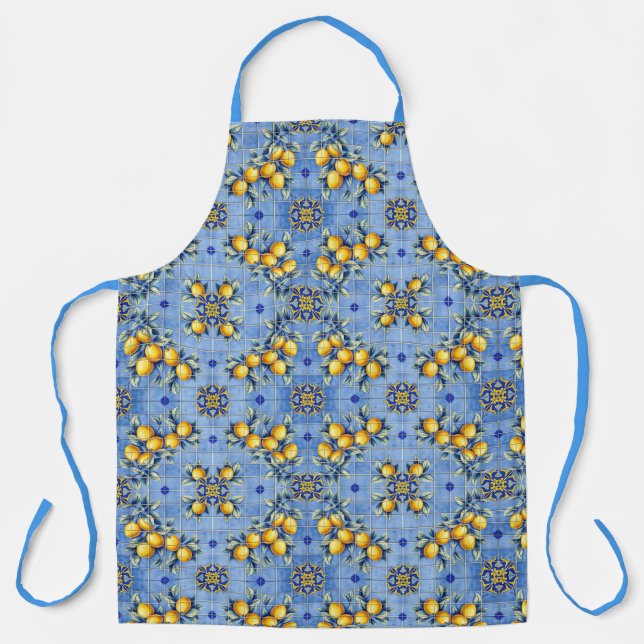 🍋 “Squeeze the Day” Lemon Print  Apron (Front)