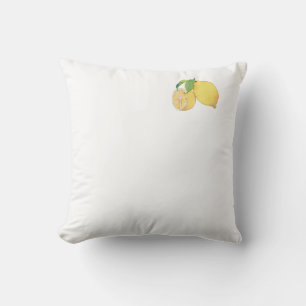 Squeeze the Day Lemon Watercolor Illustration Throw Pillow