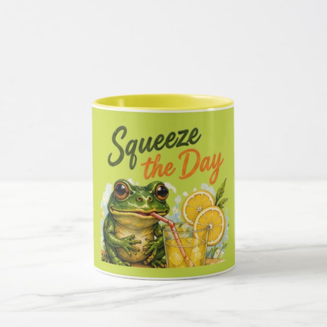 	Squeeze the Day Mug Yellow Trim (Center)