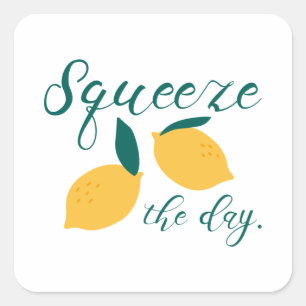Squeeze The Day Square Sticker