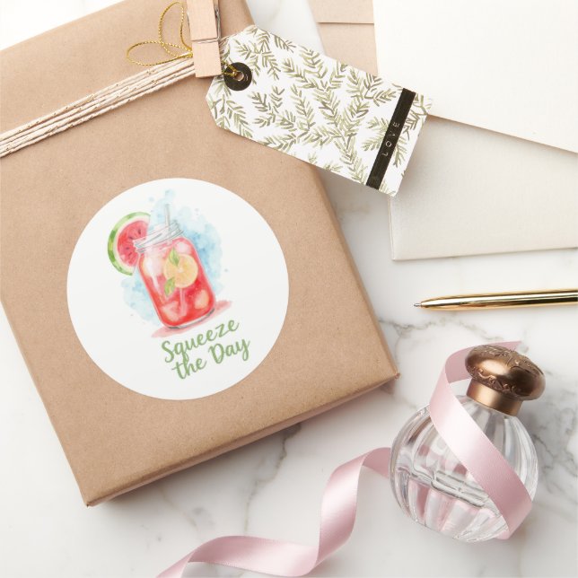 Squeeze the Day – Watercolor Fruit Jar Sticker (Gifting)