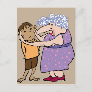 Squeeze your cheeks postcard