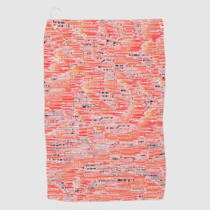 Squeezed mosaic effect in peach and salmon colour golf towel