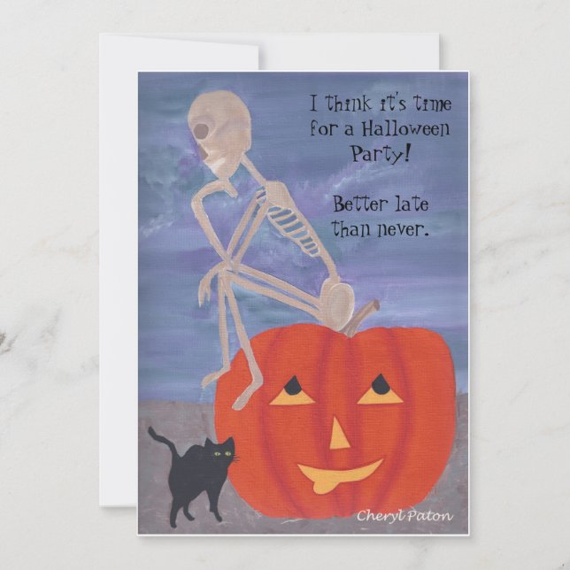 Squelette Belé Invitations de la fête d'Halloween (Devant)