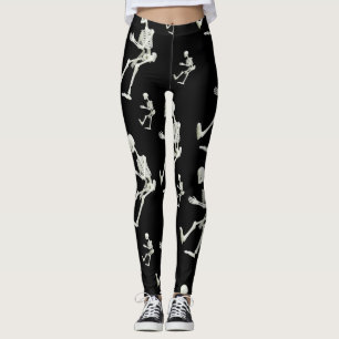 squelette blanc noir leggings elle