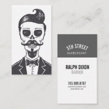 Squelette Carte de visite de barbier Gentleman