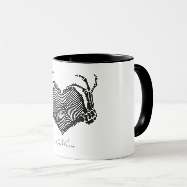 Squelette Coeur signe Mug (Devant droit)