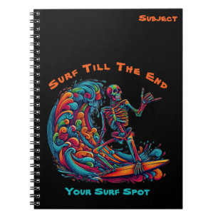 Squelette coloré Surfeur - Carnet