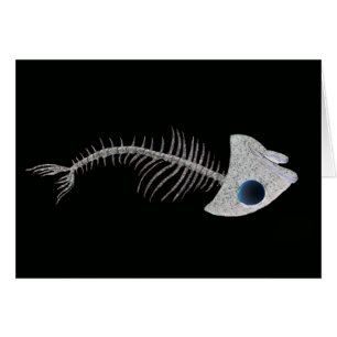 Squelette de poissons sur le noir