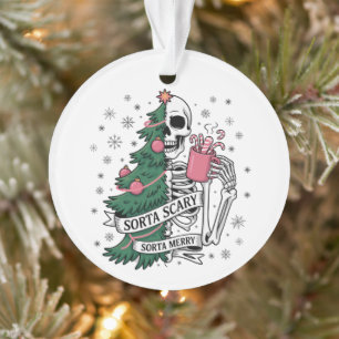 Squelette drôle de Noël un peu joyeux un peu effra