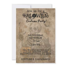 Squelette éffrayant Invitation de la fête d'Hallow