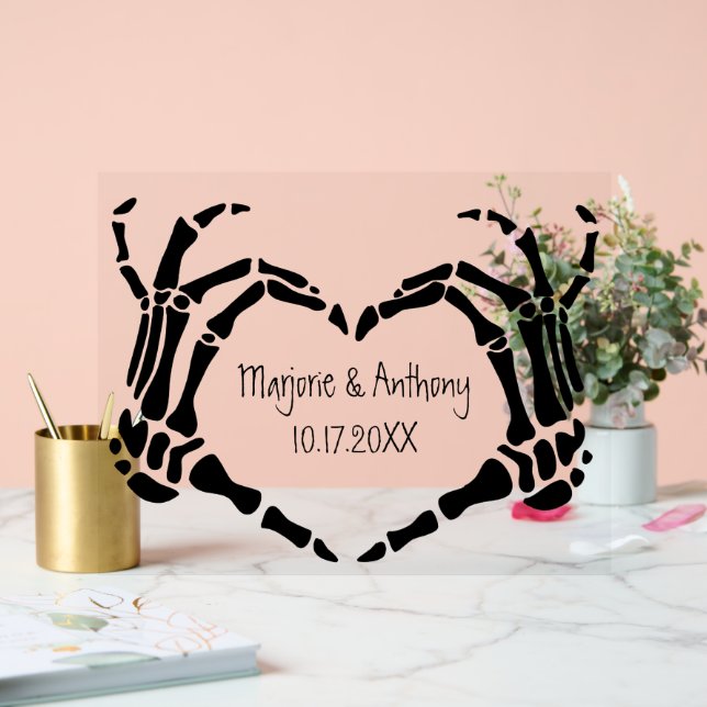 Squelette Main Forme de coeur personnalisée (Mariage)