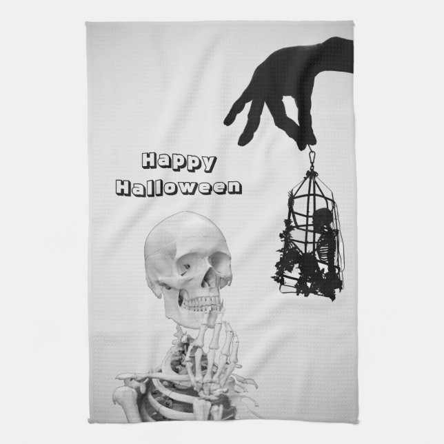 Squelette main Halloween Serviettes de cuisine (Vertical)