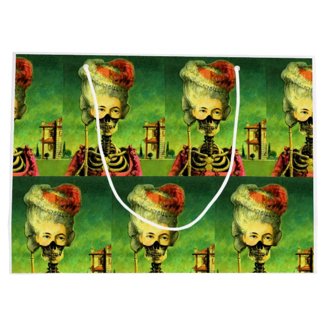 Squelette masqué gothique Grand sac cadeau (Dos)