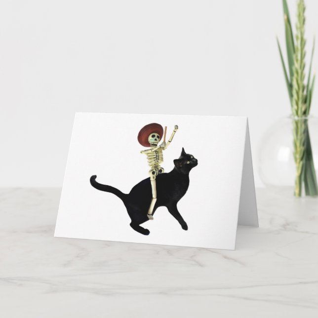 Squelette sur la carte de chat (Devant)