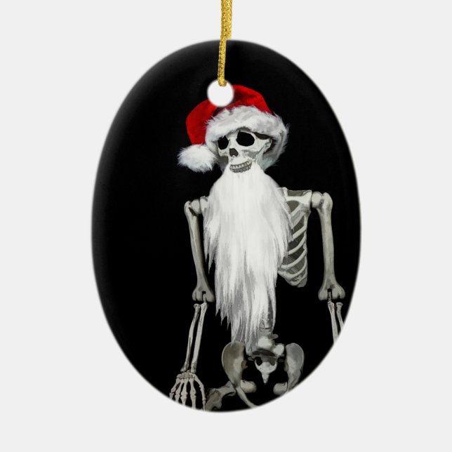 Squelette unique Père Noël ornement de Noël (Devant)