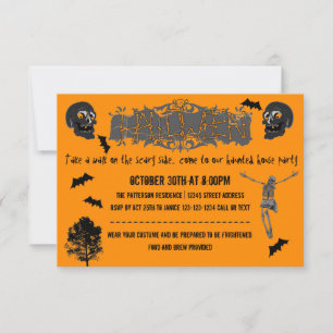 Squelettes côté effrayant - Invitation pour une fê