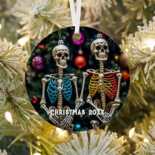 Squelettes et ornements colorés Noël