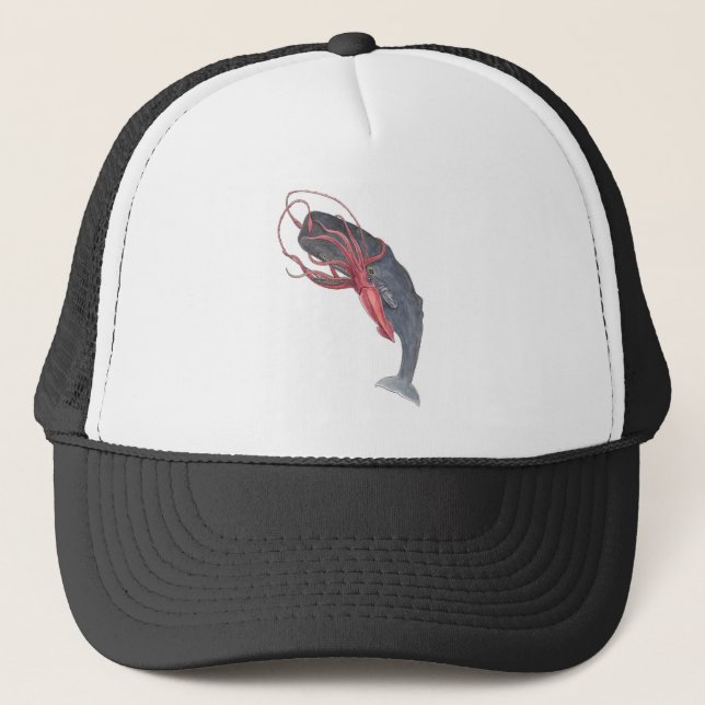 Squid and Whale Trucker Hat (Front)