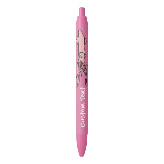 Squid Cartoon Red Ink Pen (Front Vertical)