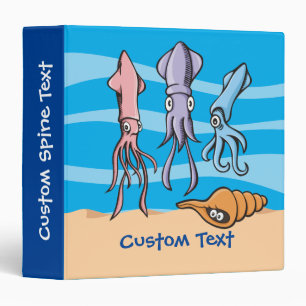 Squid Cartoons Binder