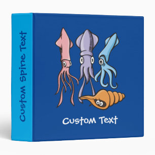 Squid Cartoons Binder
