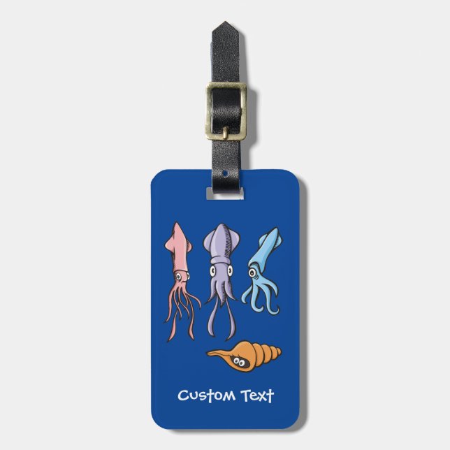 Squid Cartoons Luggage Tag (Front Vertical)
