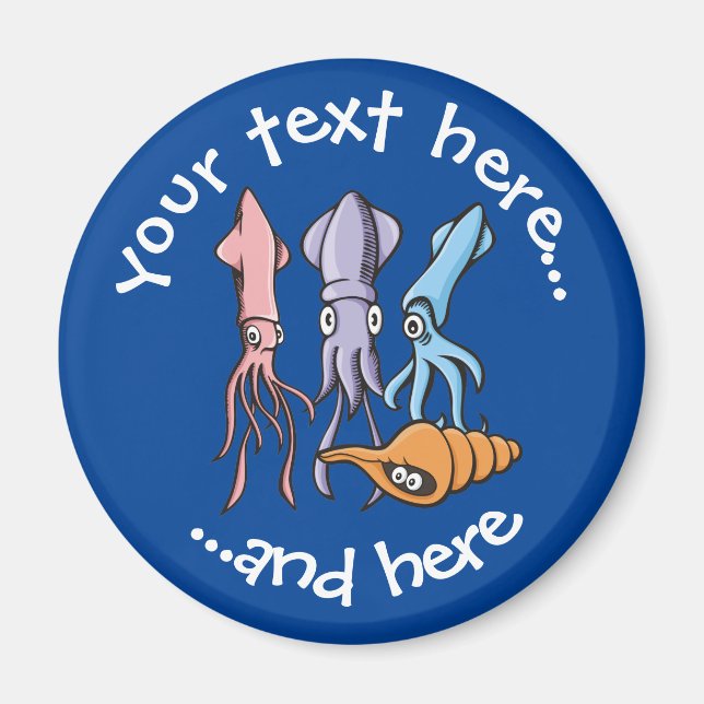 Squid Cartoons Magnet (Front)