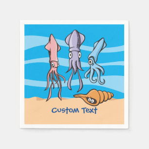 Squid Cartoons Napkin