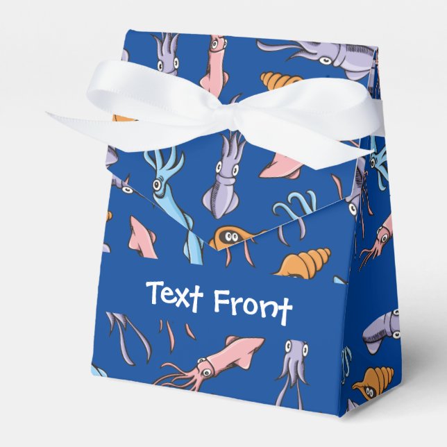 Squid Cartoons Pattern Favor Box (Front Side)