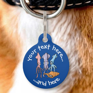 Squid Cartoons Pet Tag