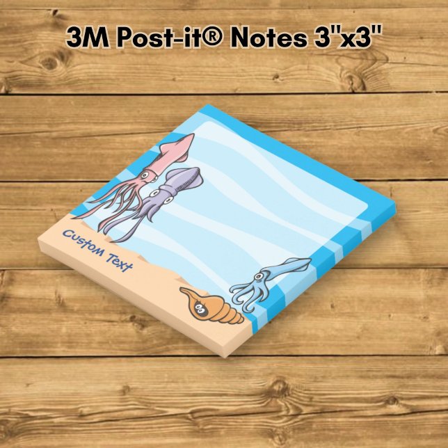 Squid Cartoons Three cute squid cartoons and a tri Post-it Notes (Creator Uploaded)