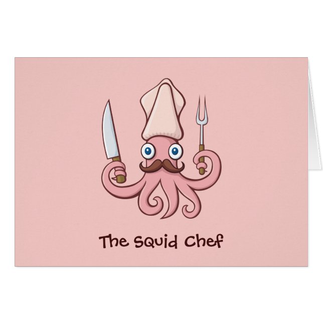 Squid Chef Cartoon (Front Horizontal)