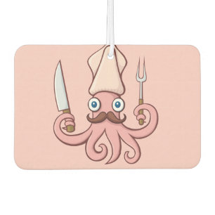 Squid Chef Cartoon Air Freshener