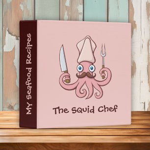 Squid Chef Cartoon Binder