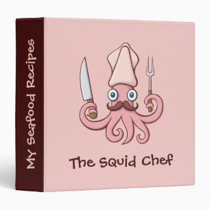 Squid Chef Cartoon Binder