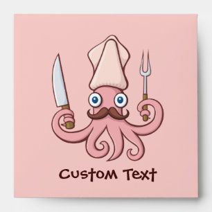 Squid Chef Cartoon Envelope