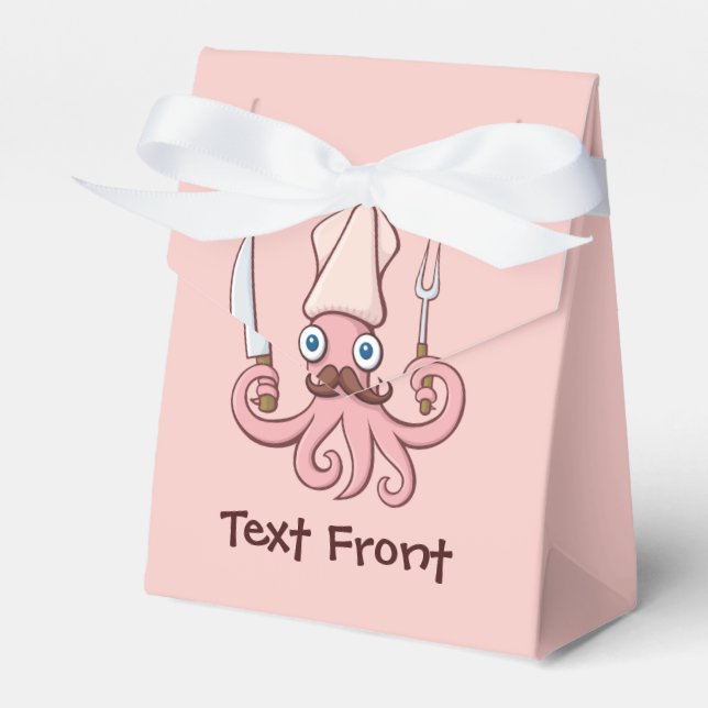 Squid Chef Cartoon Favor Box (Front Side)