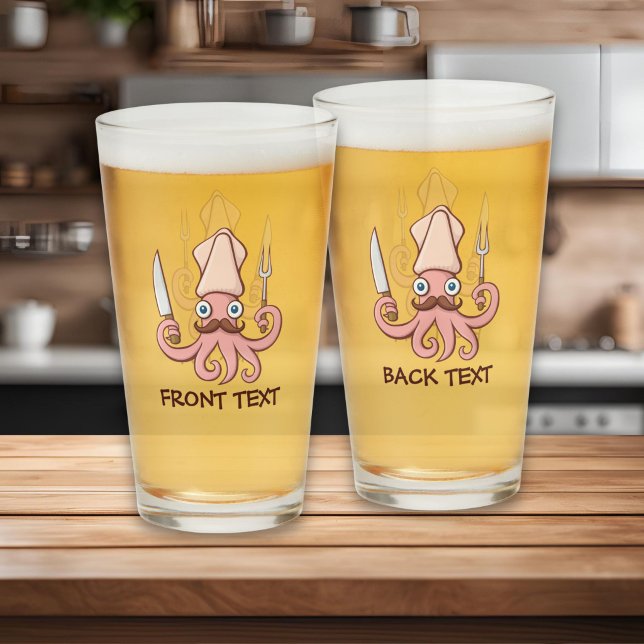 Squid Chef Cartoon Glass (Creator Uploaded)