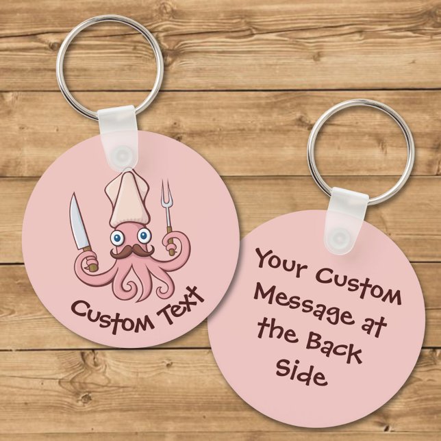Squid Chef Cartoon Keychain (Creator Uploaded)
