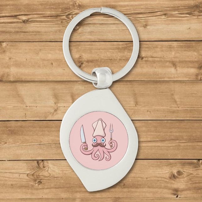 Squid Chef Cartoon Keychain (Creator Uploaded)