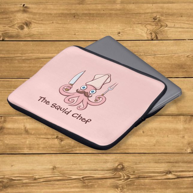 Squid Chef Cartoon Laptop Sleeve (Creator Uploaded)