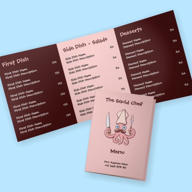 Squid Chef Cartoon Menu (Creator Uploaded)