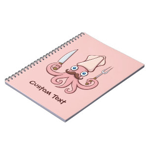 Squid Chef Cartoon Notebook