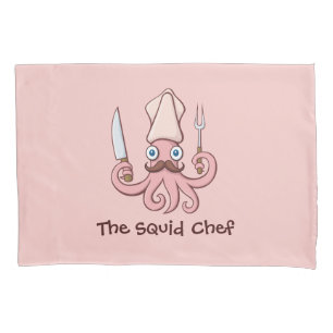 Squid Chef Cartoon Pillowcase