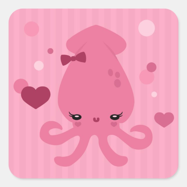 Squid Cutie Square Sticker (Front)